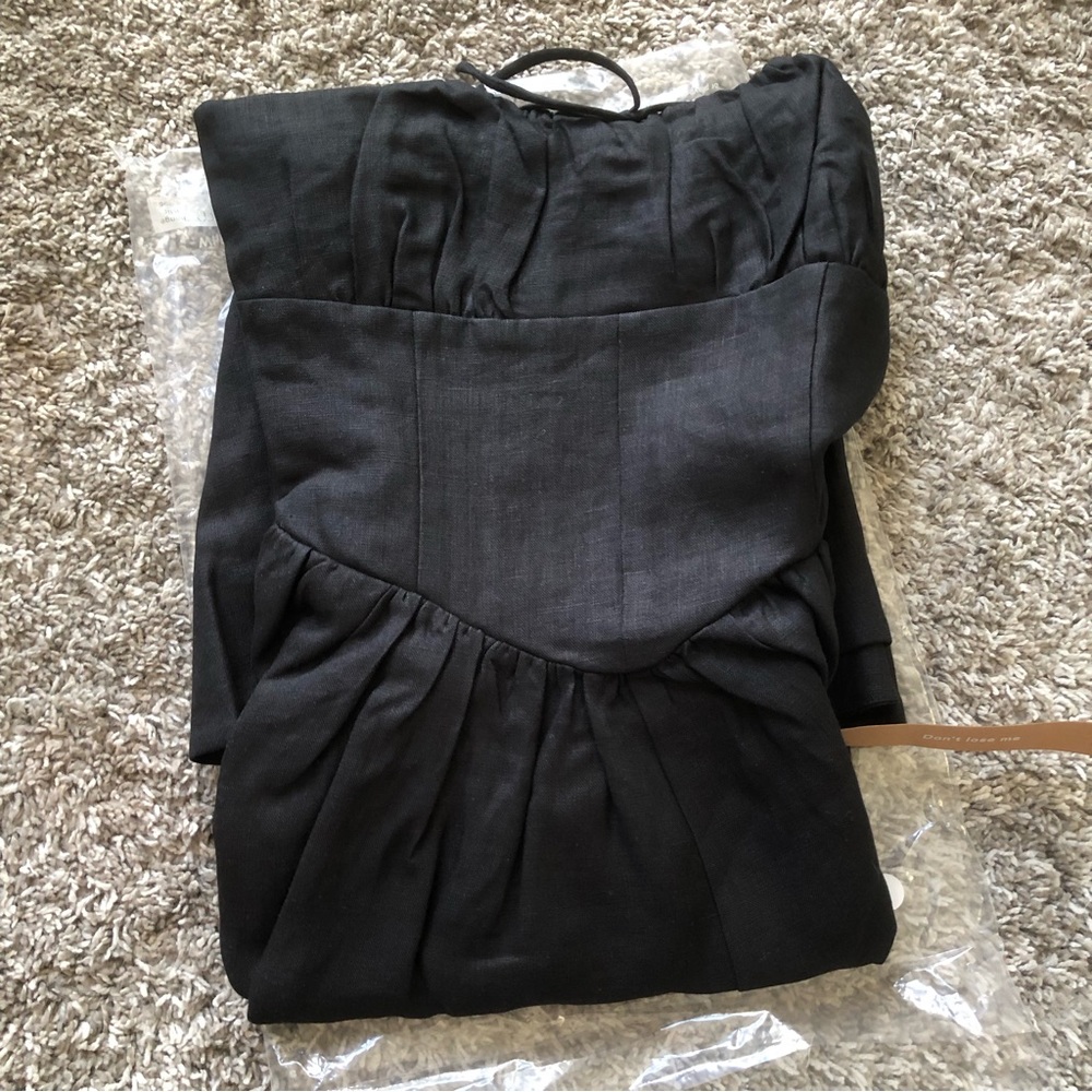 NWT Reformation Balia Linen Dress - Black - Picture 6 of 8